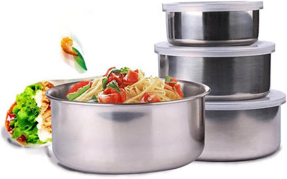 5 Pcs Stainless Steel Mixing Bowl Set with Airtight Lids