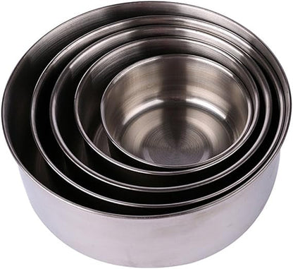 5 Pcs Stainless Steel Mixing Bowl Set with Airtight Lids