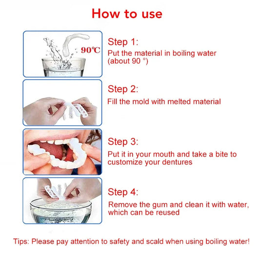 Instant Smile Reusable Snap On Veneers (Upper & Lower) Premium Quality